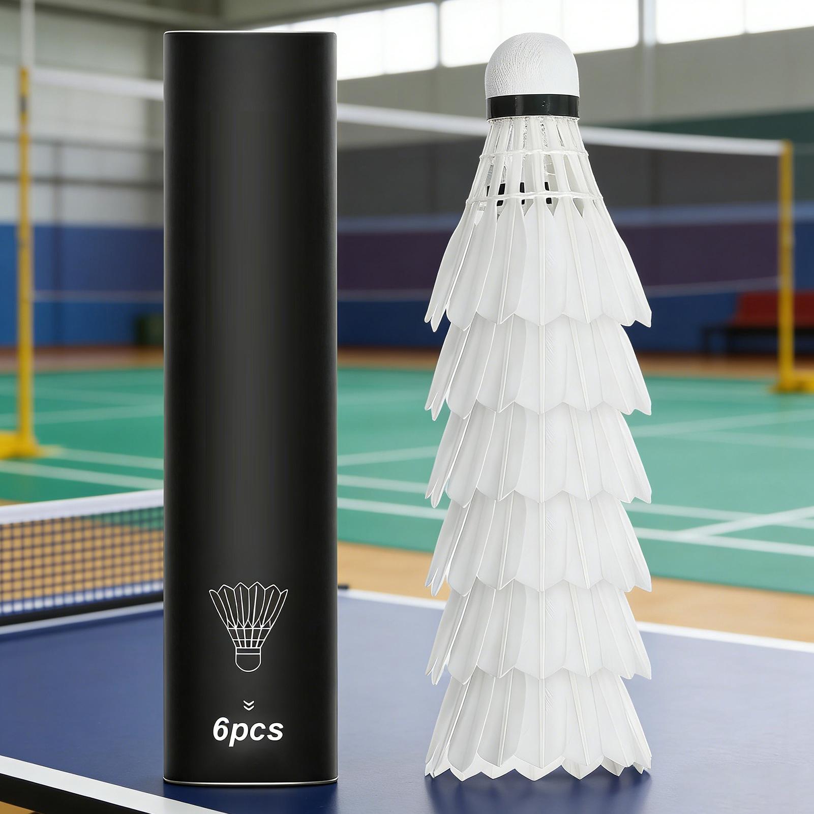 Badminton Nylon Shuttlecock - ريشات بادمنتون (6 قطع) للتدريب، ريشات