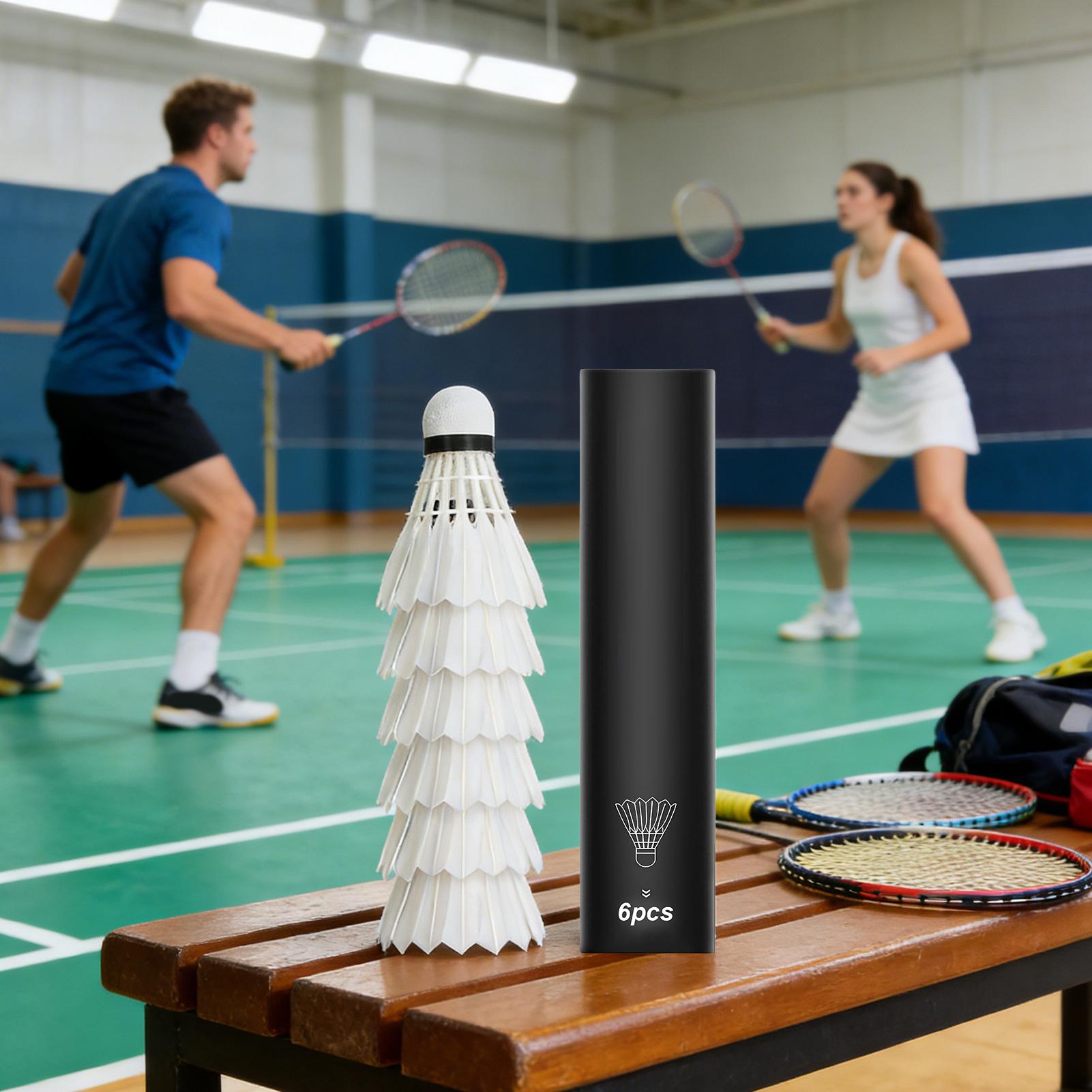 ريشات بادمنتون (6 قطع) للتدريب - مراجعة Badminton Nylon Shuttlecock وسعره