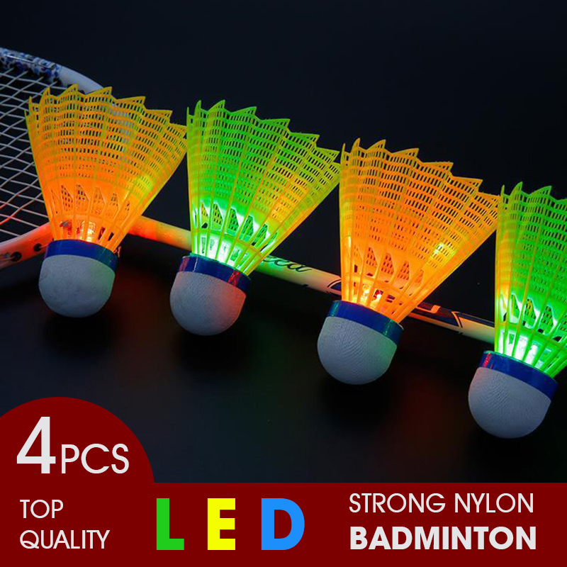 WELKIN 4 قطعة الليل المظلم LED - مراجعة Badminton Nylon Shuttlecock وسعره